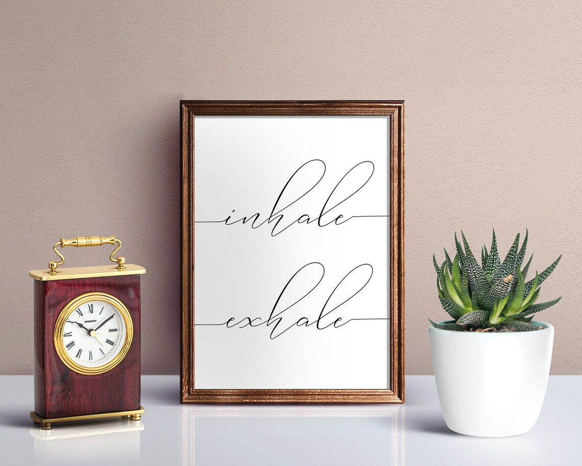 Inhale Exhale Minimalist Poster, Zen Wall Art - Image 2