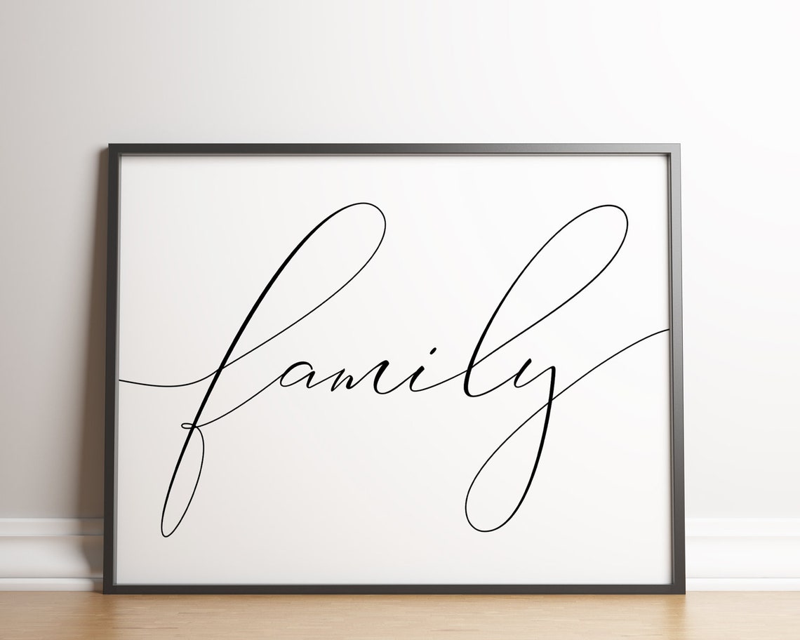 Family Print Print Living Room Decor Calligraphy Poster Family Sign Family Quote Wall Art Minimalist Poster - Image 2
