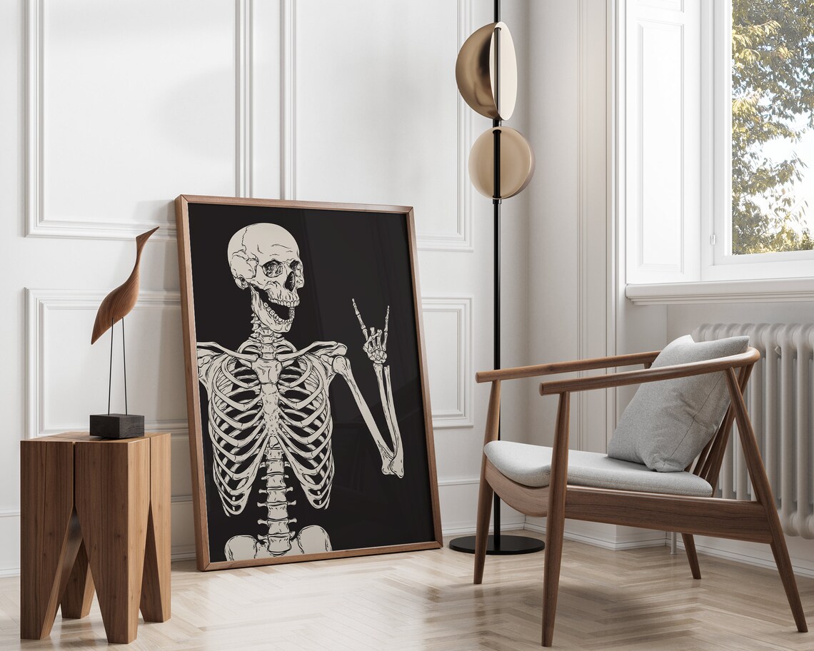 Funny Skeleton Halloween Party Decor Art Print - Image 3