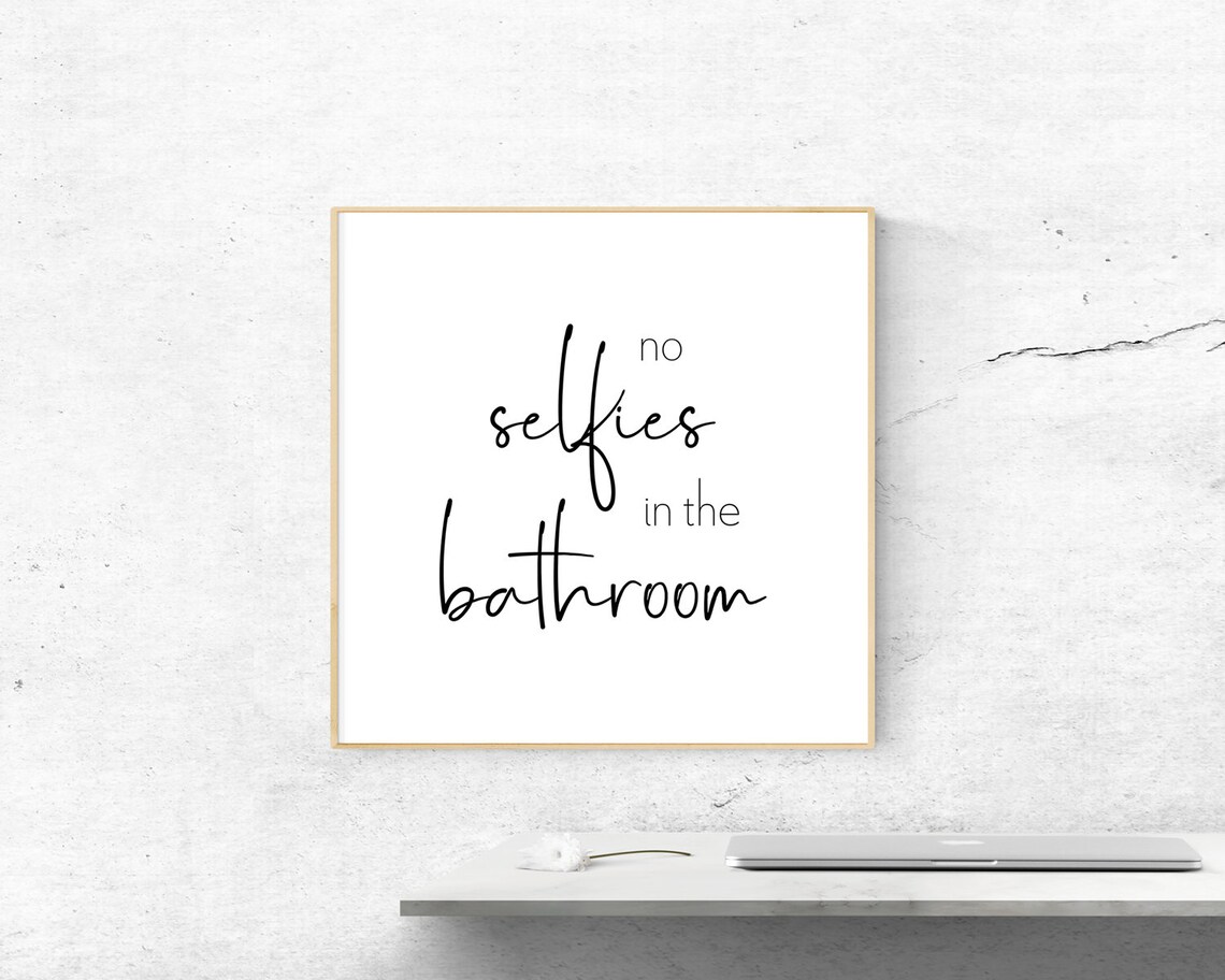 No Selfies in the Bathroom Scandinavian Poster - Image 2