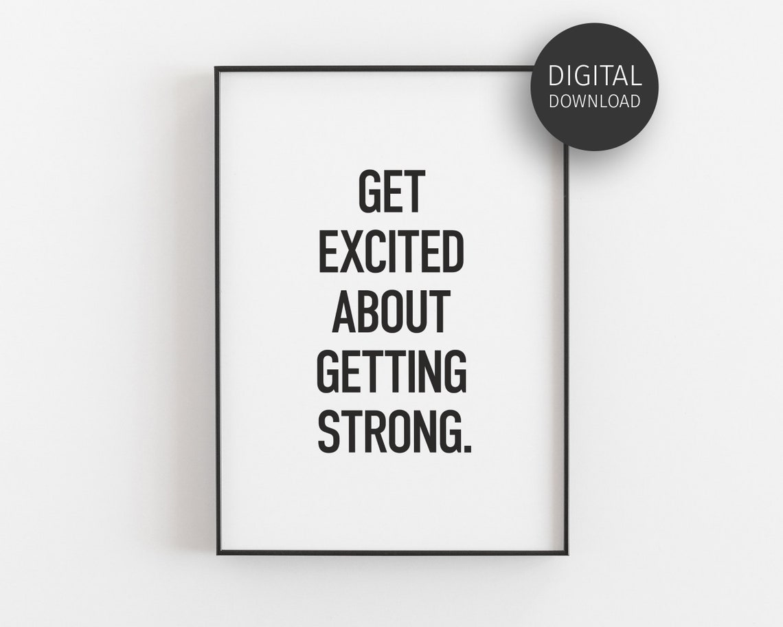 Get Excited About Getting Strong Fitness Gym Motivational Poster - Image 4