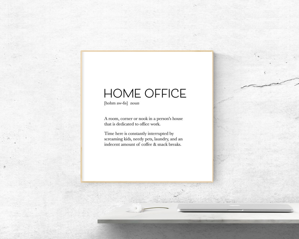 Home Office Definition Print Funny Remote Work Gift Modern Wall Decor - Image 2