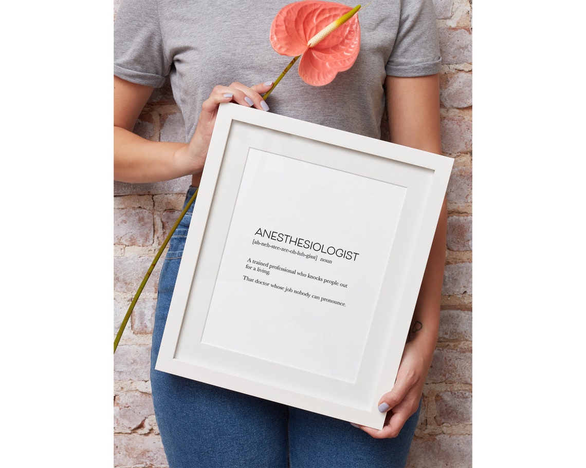 Anesthesiologist Definition Funny Medical Career Gift Wall Art - Image 2