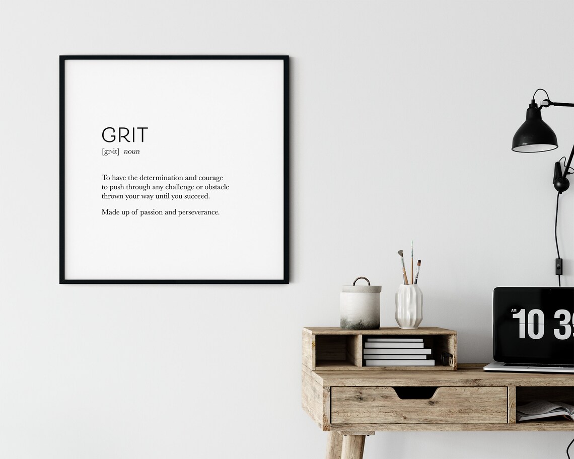 Grit Definition Poster, Motivational Office Art - Image 2