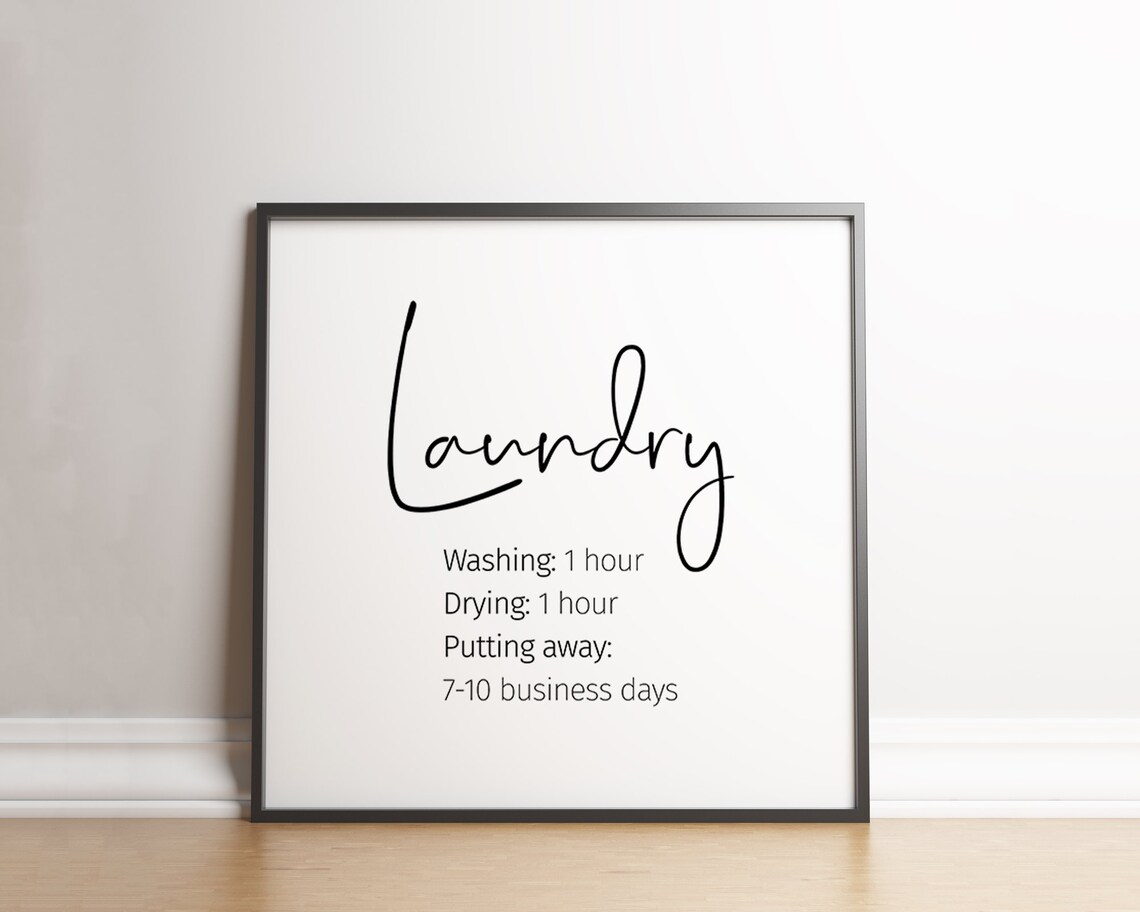 Laundry Room Decor Typography Poster, Minimalist Print - Image 3