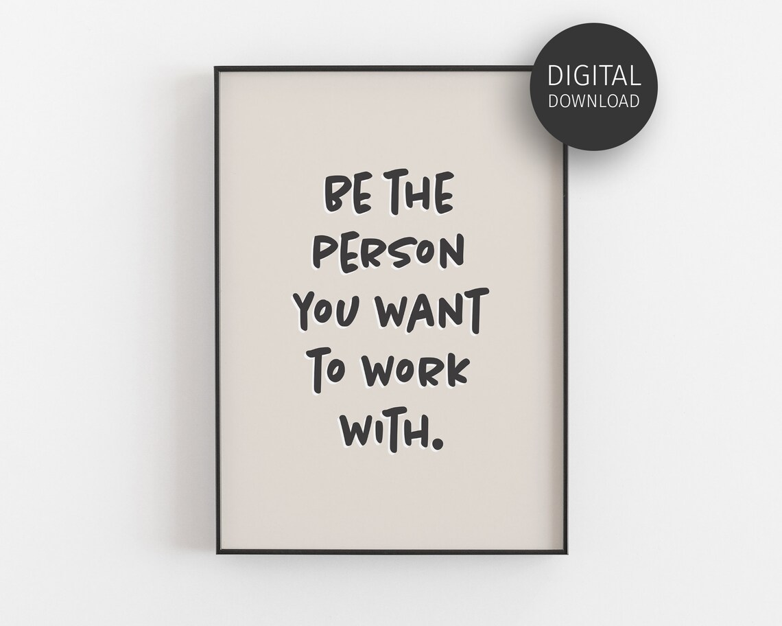 Retro Inspirational Quote Art Print, Workplace Decor