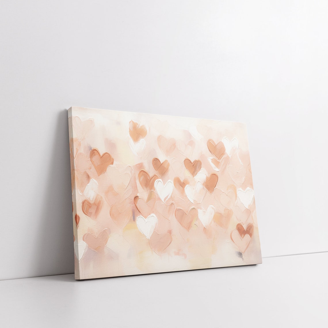 Painted Hearts Pattern in Blush and Terracotta Tones Romantic Poster - Image 8