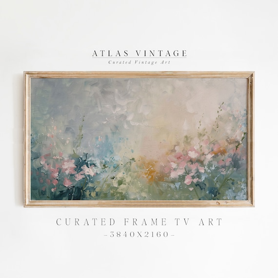 Abstract Spring Wildflower Meadow Pastel Floral Landscape Poster
