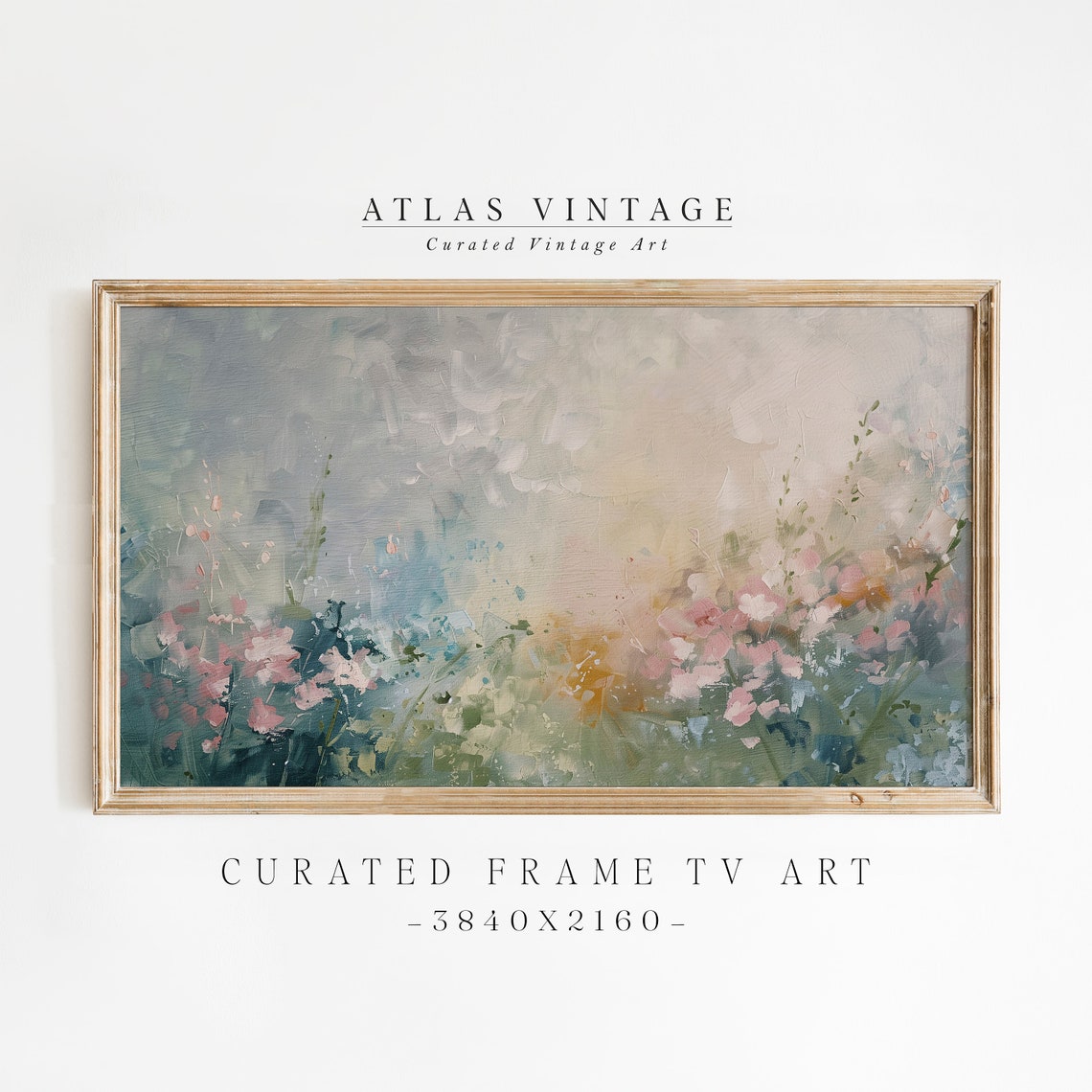 Abstract Spring Wildflower Meadow Pastel Floral Landscape Poster