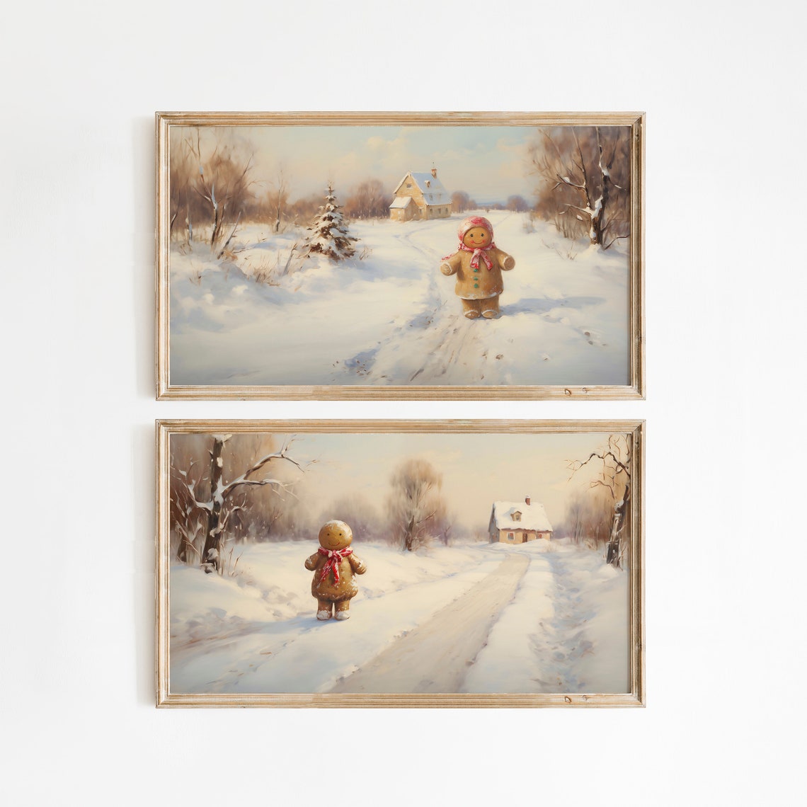 Set of 9 Vintage Winter Prints Santa Reindeer Gallery Wall Poster - Image 5
