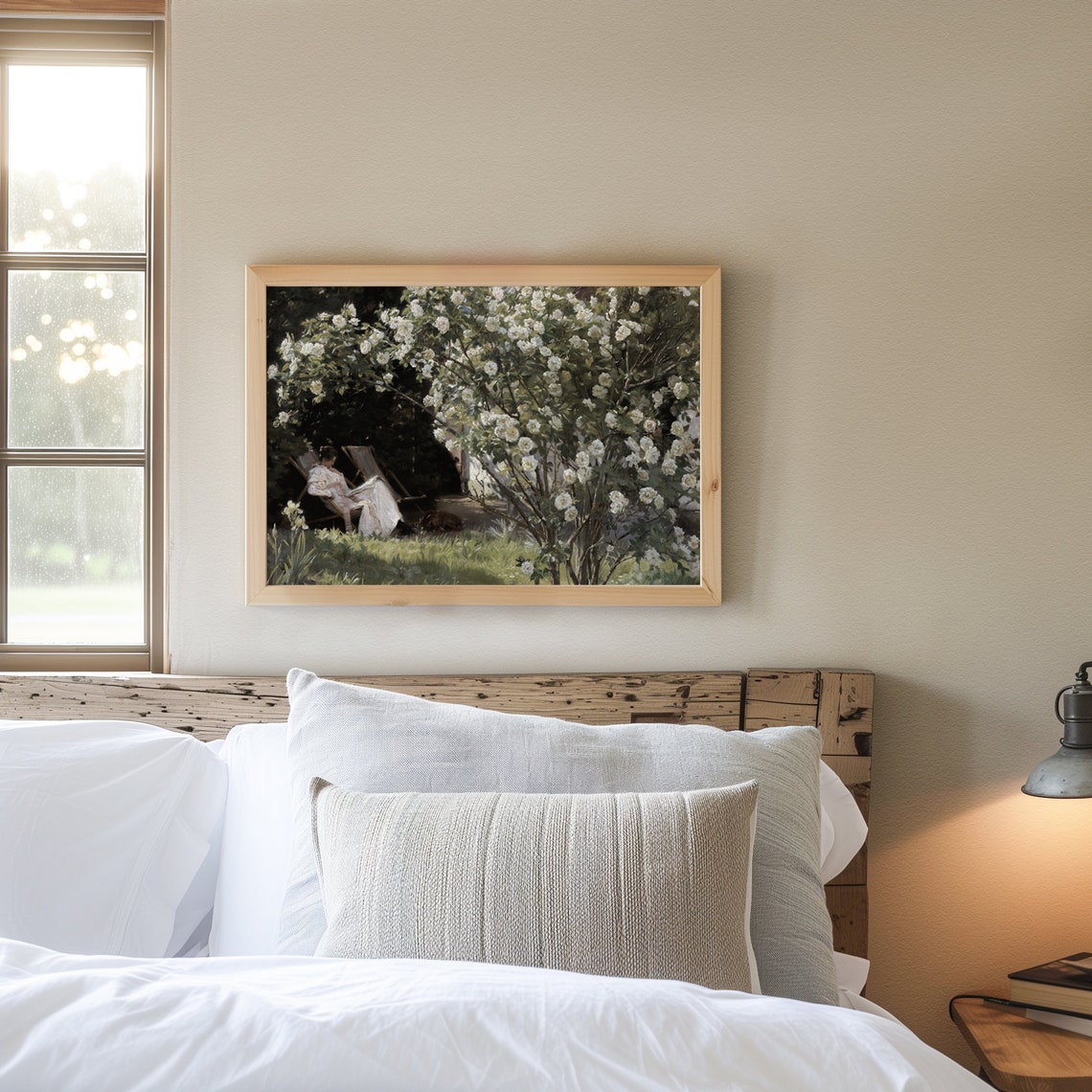 Woman Reading Under Blooming Roses Vintage Impressionist Garden Poster - Image 6