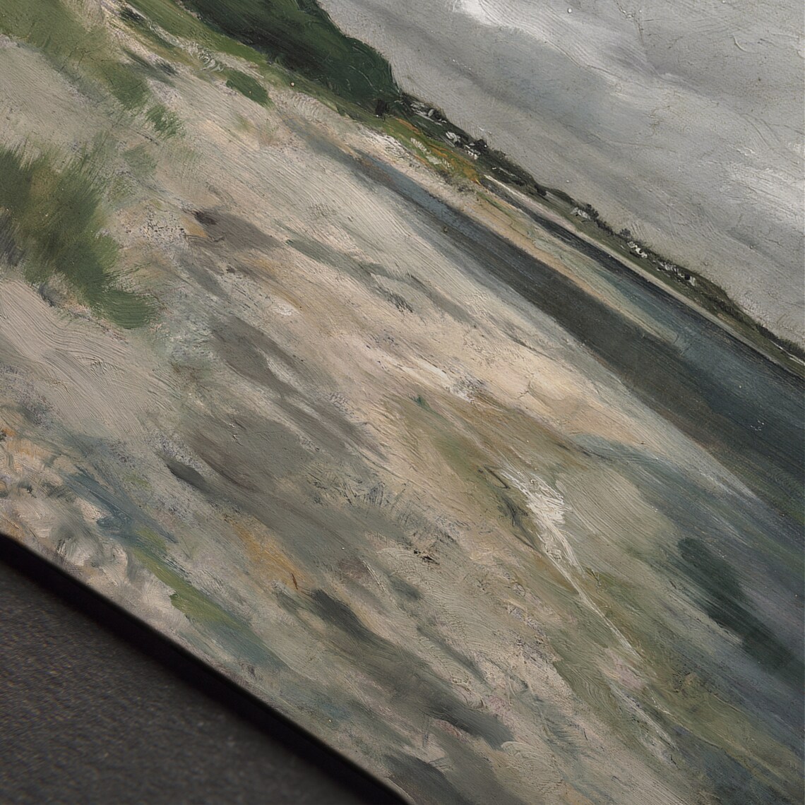 Vintage Beach Seascape with Sailboats under Cloudy Sky Poster - Image 4