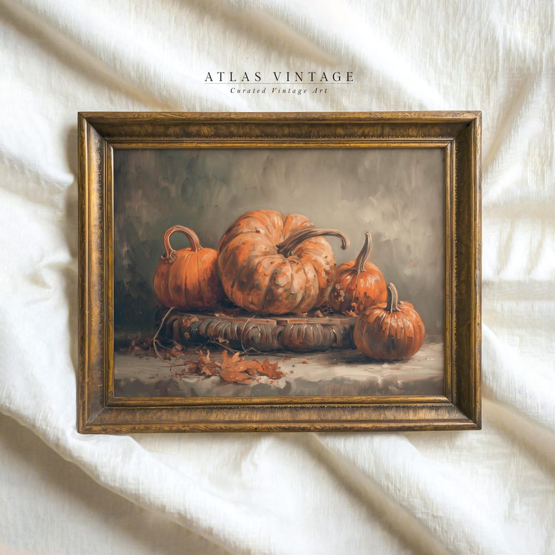 Vintage Halloween Pumpkin Print Rustic Fall Wall Art Moody Autumn Cottagecore Decor - Image 4