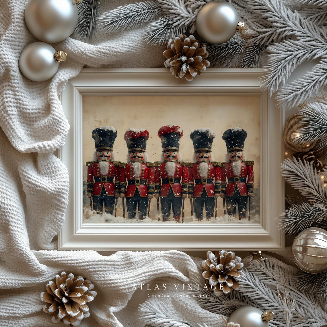 Vintage Nutcracker Soldiers Red Uniforms Christmas Winter Guard Poster - Image 6