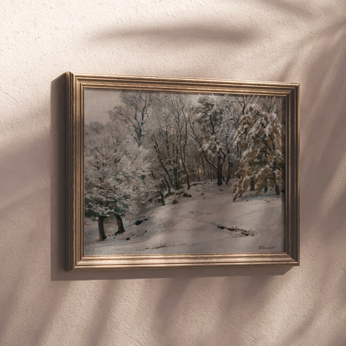 Snowy Winter Forest Path Vintage Snow Covered Trees Landscape Art Poster - Image 6
