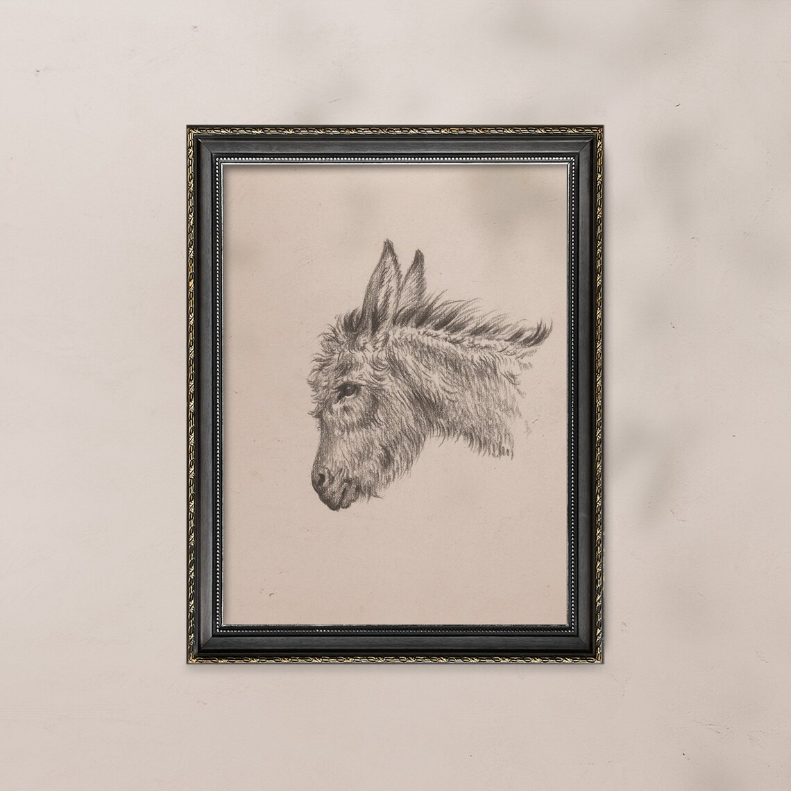 Antique Pencil Sketch Of Donkey Head Minimalist Animal Study Poster - Image 4