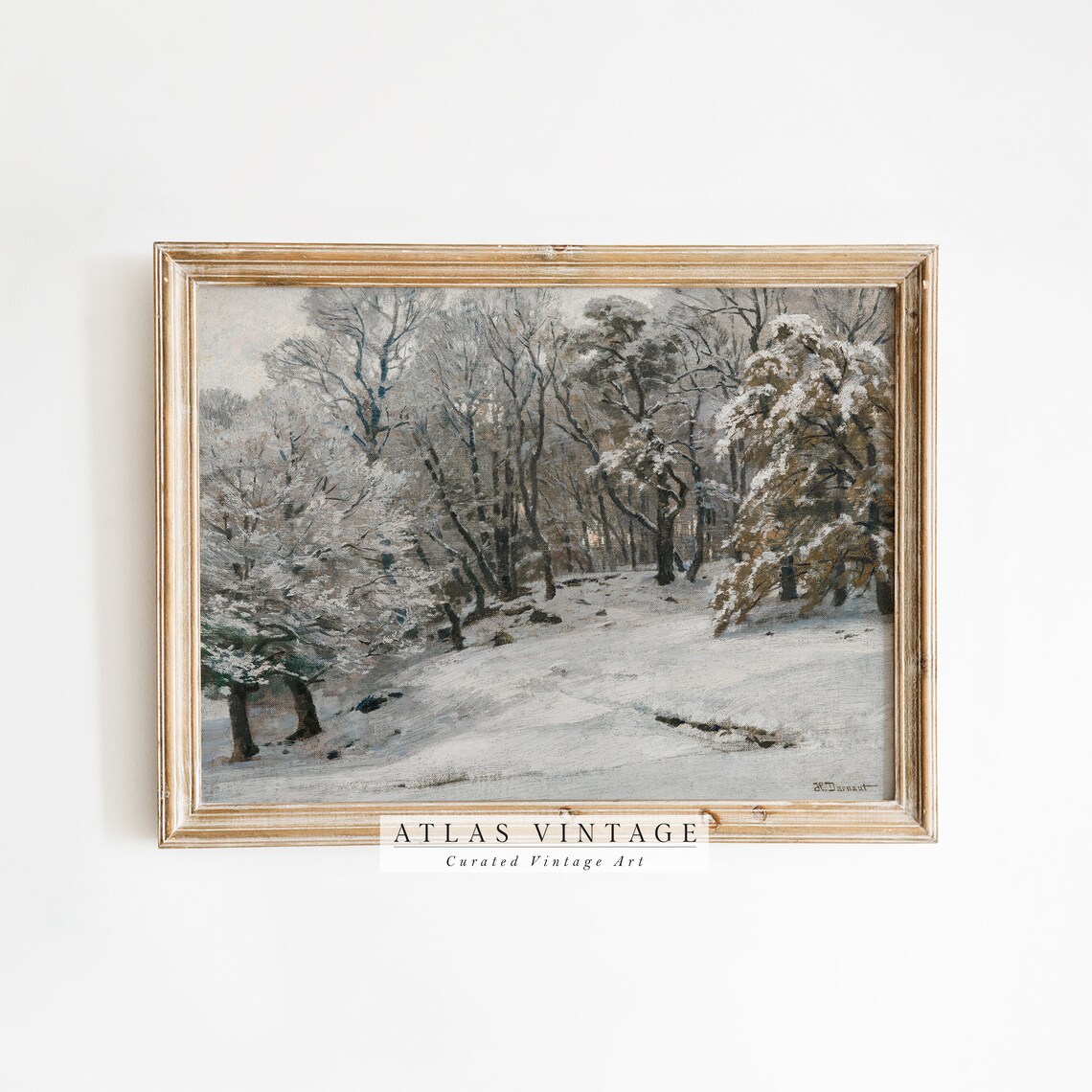 Snowy Winter Forest Path Vintage Snow Covered Trees Landscape Art Poster - Image 8
