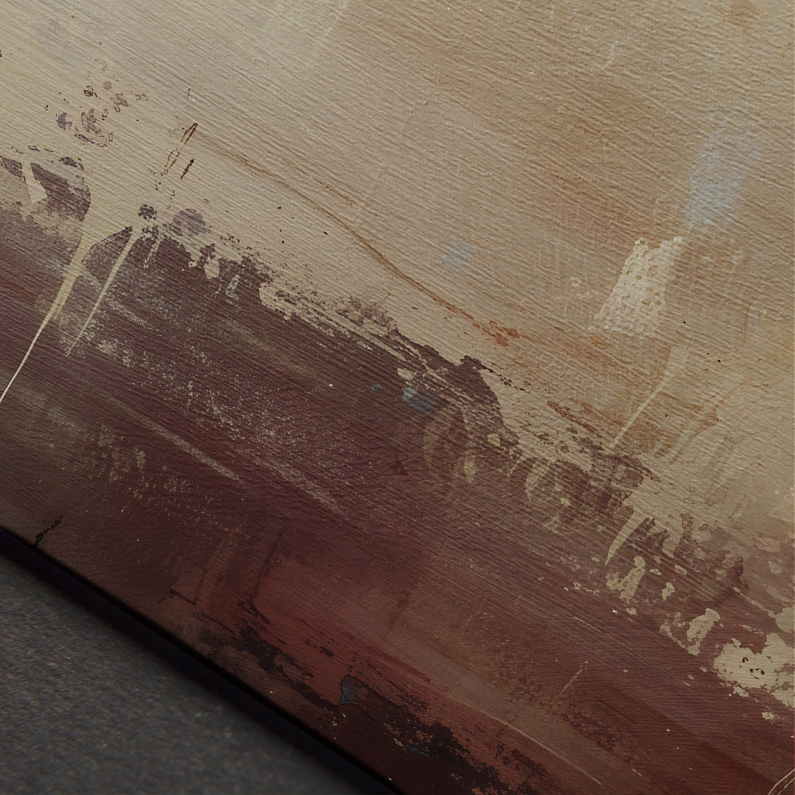 Moody Fall Abstract Landscape Burgundy Modern Autumn Painting Poster - Image 3