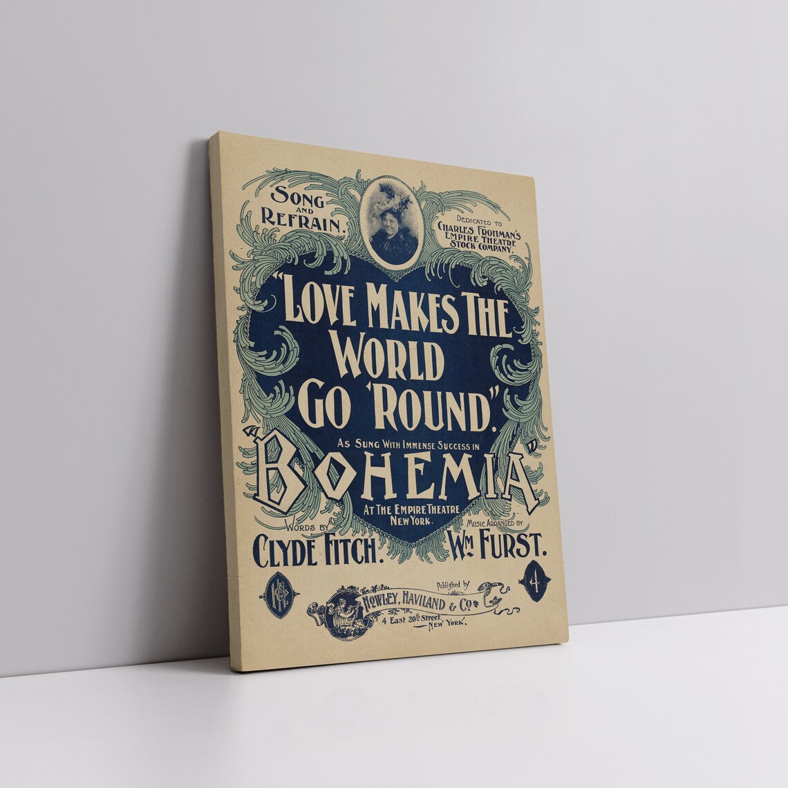 Antique Love Makes The World Go Round Sheet Music Cover Bohemia Poster - Image 6