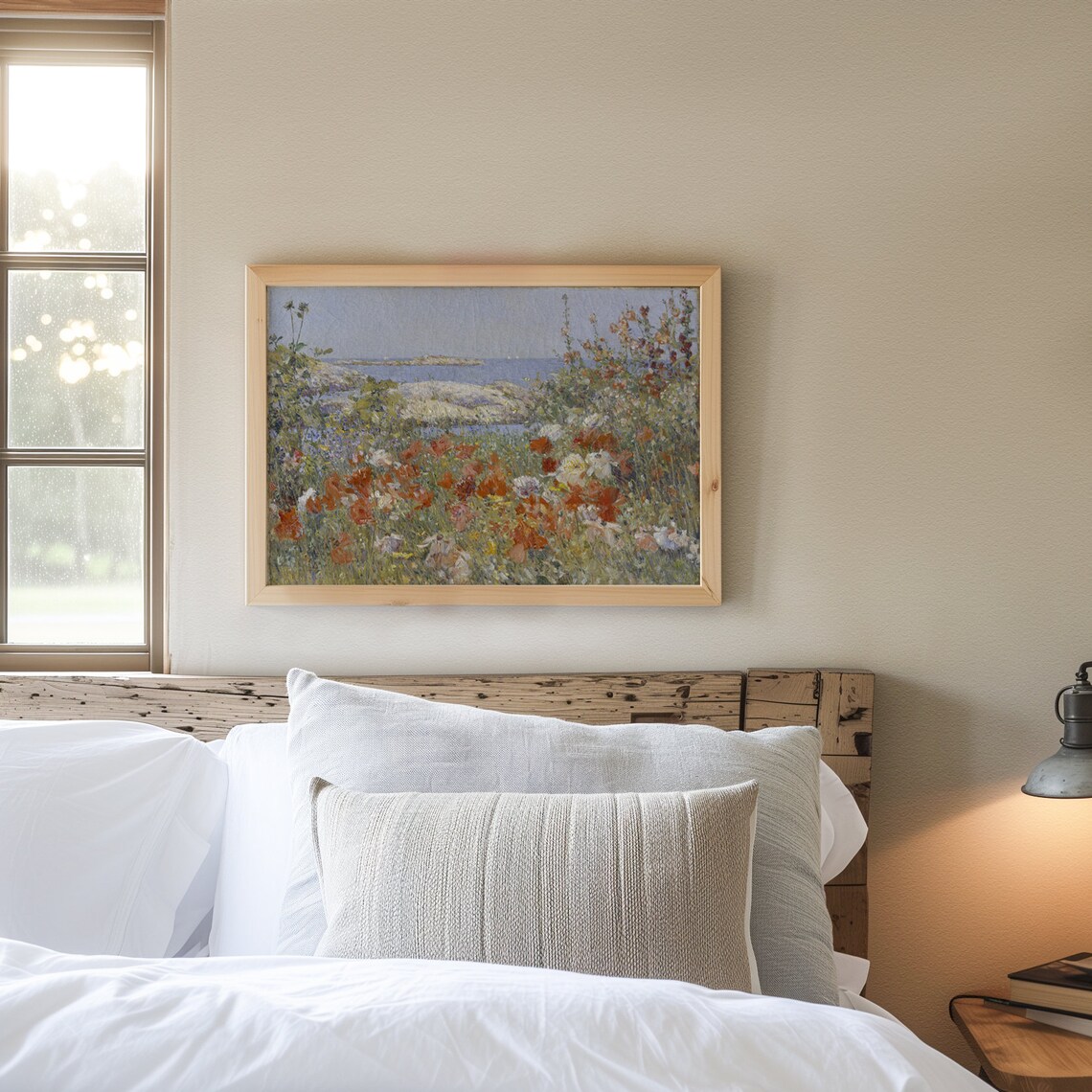 Coastal Wildflower Field Summer Painting Ocean Poppy Meadow Poster - Image 4