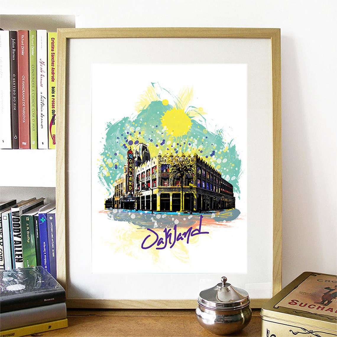 Oakland Print Oakland Skyline Oakland Art Oakland Poster Oakland Watercolor Oakland Art Print Oakland Map Oakland Wall Art - Image 2