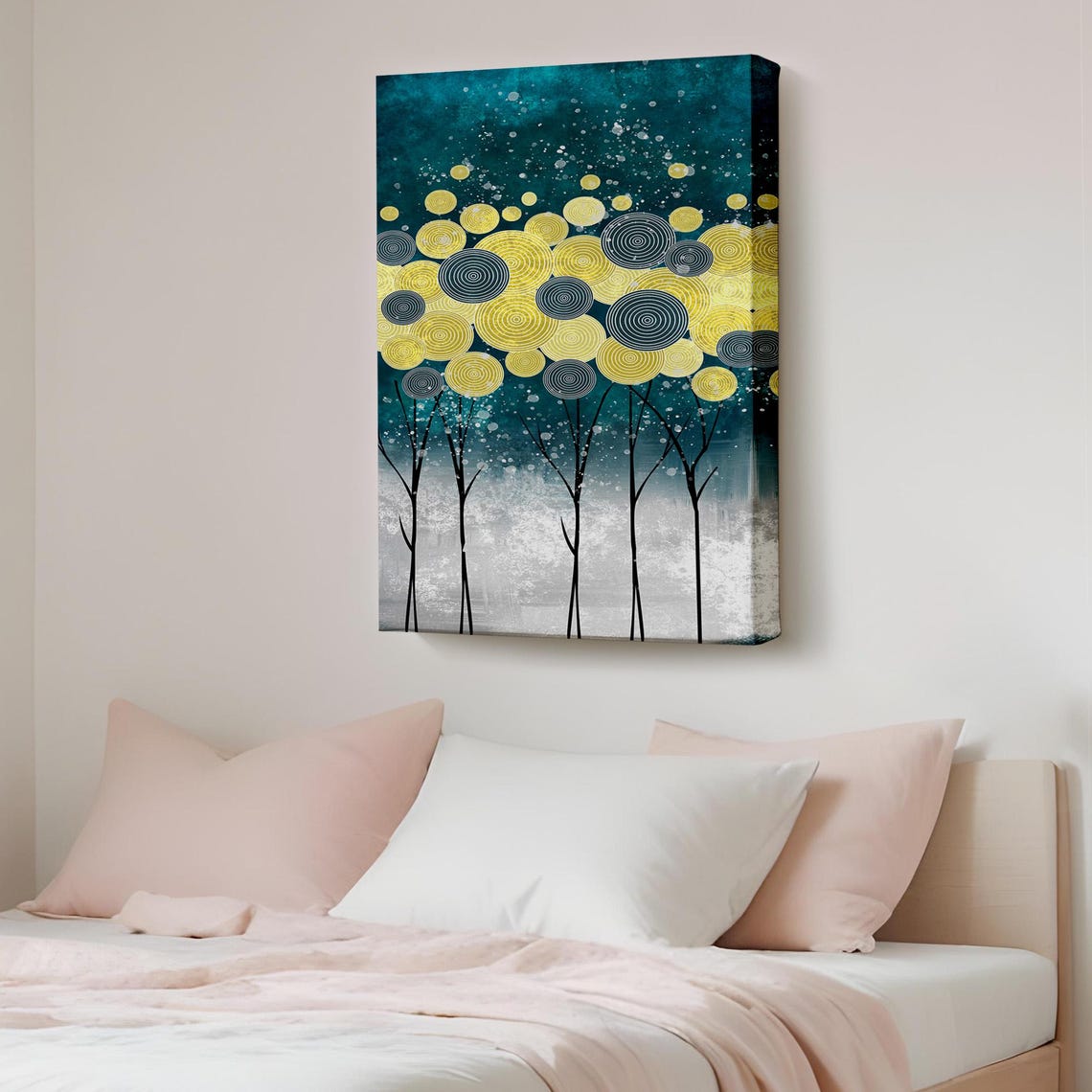 Night View Canvas Art Golden Color Contemporary Modern Framed Wall Abstract Housewarming Gifts