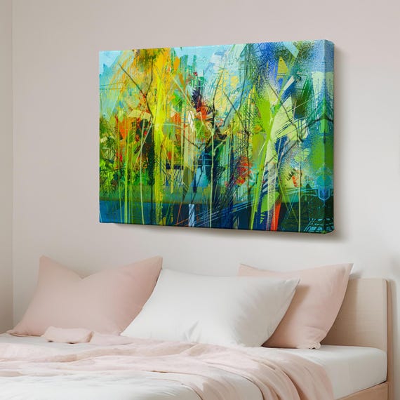 Abstract Oil Painting Look Decorative Canvas Wall Art Print Framed Modern Decor