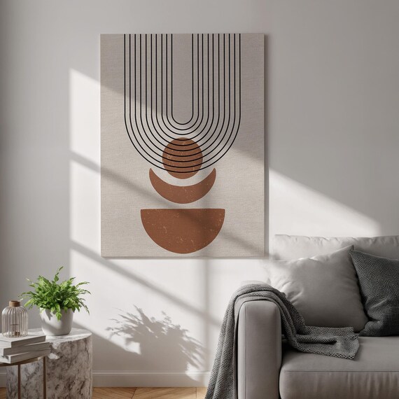 Terracotta Arch Mid Century Modern Boho Minimalist Abstract Decor Poster