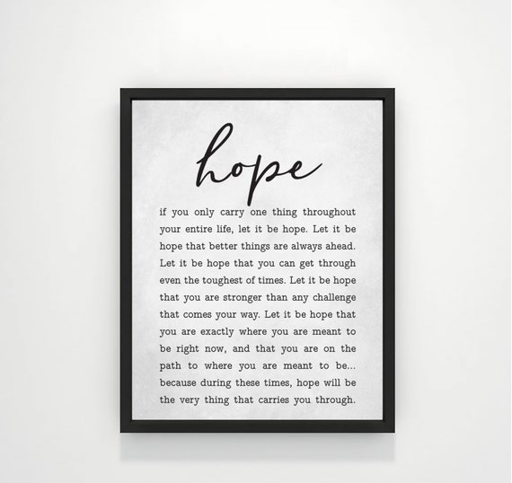 Hope Quote Wall Decor Art Print