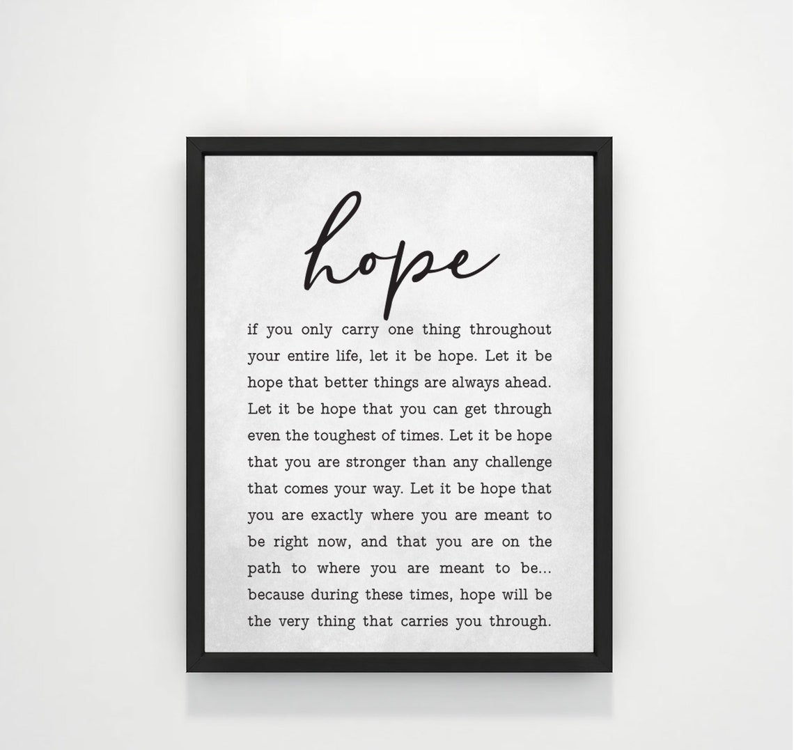 Hope Quote Wall Decor Art Print