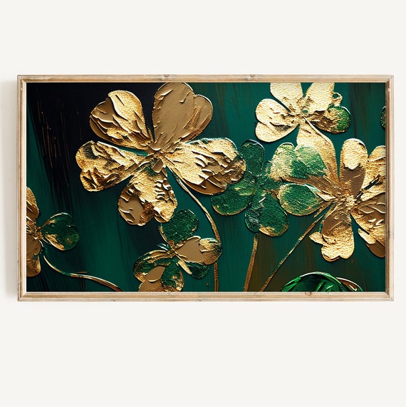 St. Patrick's Day Abstract Clovers Art Print