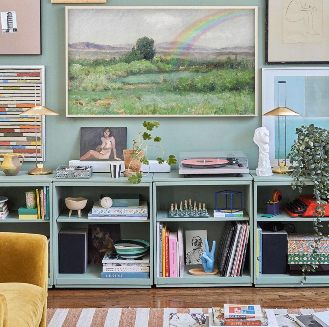 Spring Frame TV Art, Vintage Rainbow Landscape - Image 3