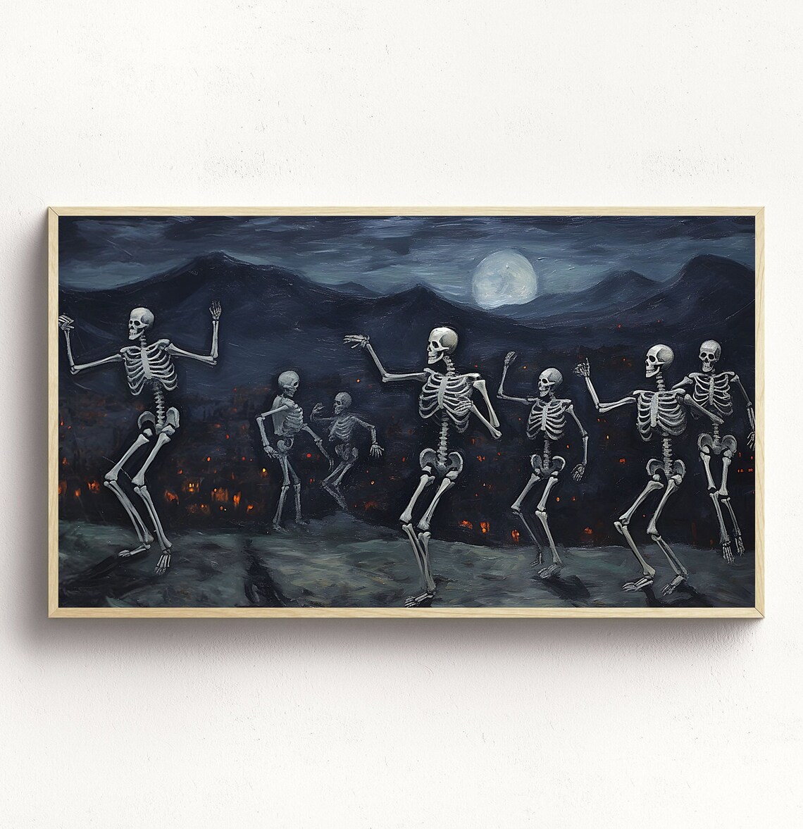 Halloween Dancing Skeleton Vintage Fall Poster