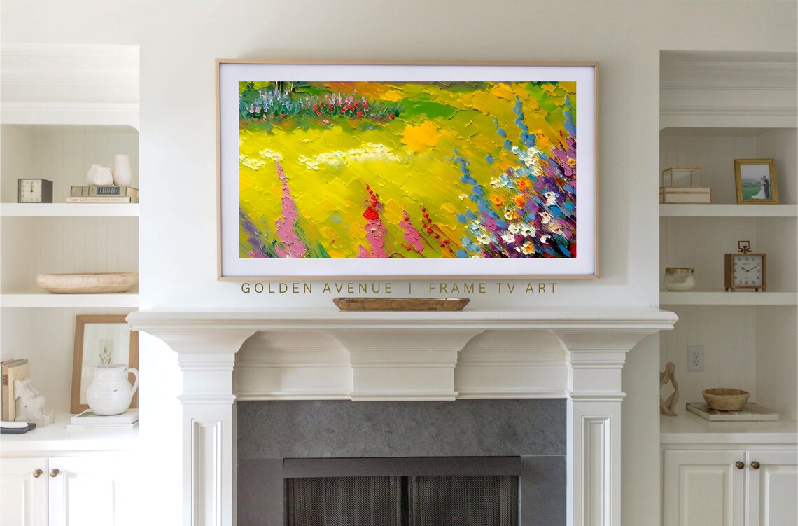 Vivid Impasto Wildflower Meadow Colorful Abstract Garden Painting Poster - Image 4