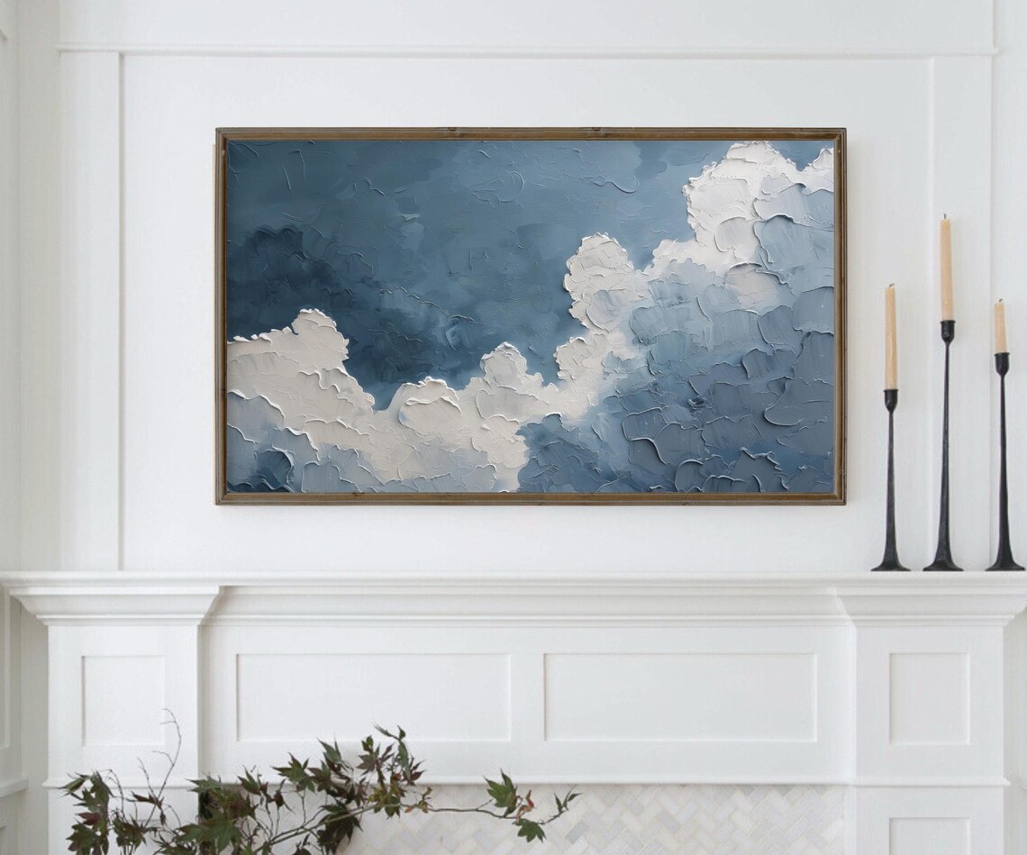 Cloud Frame TV Art, Abstract Textured Poster - Image 3