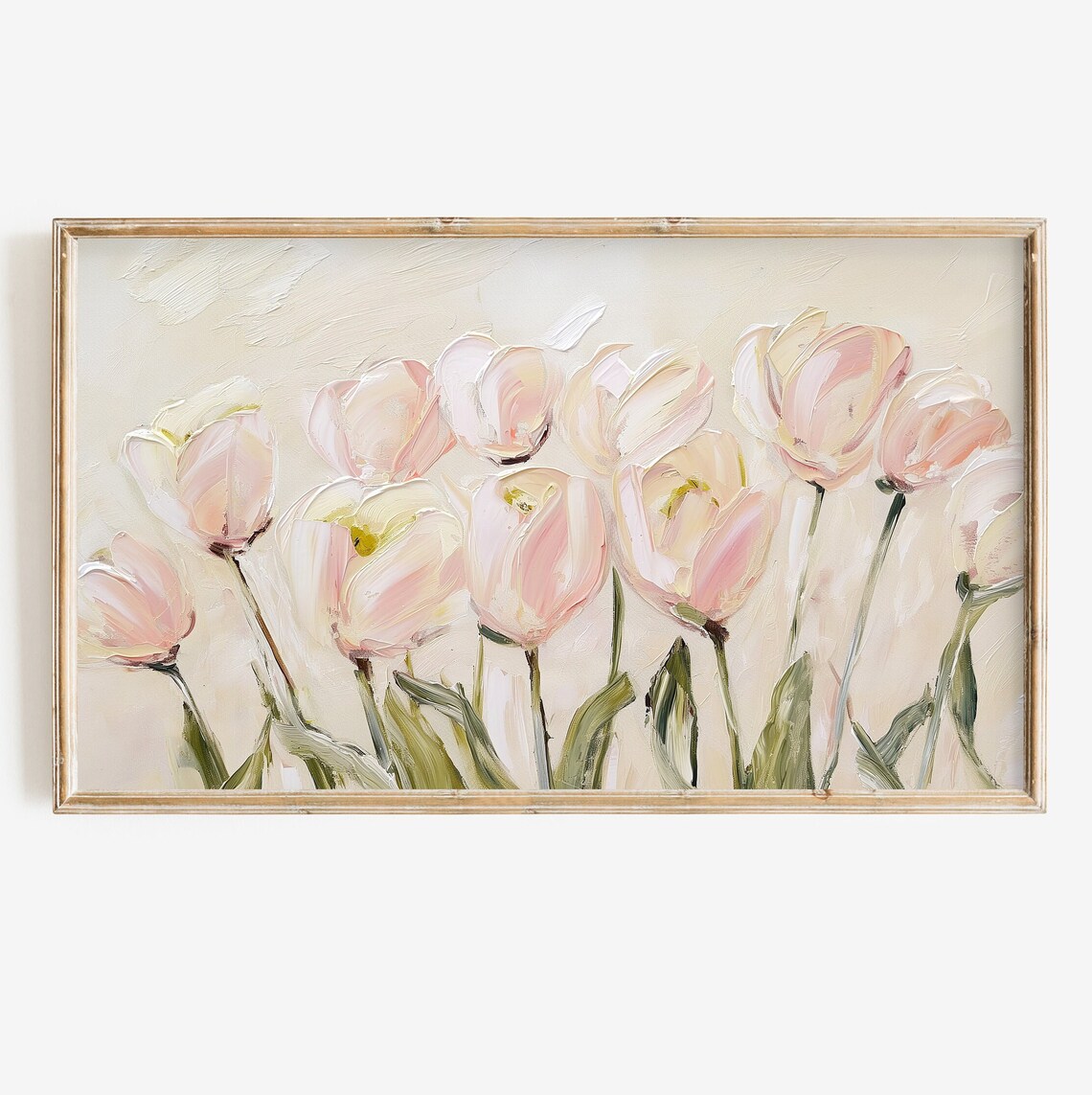 Spring Tulip Easter Art, Neutral Floral Art Print