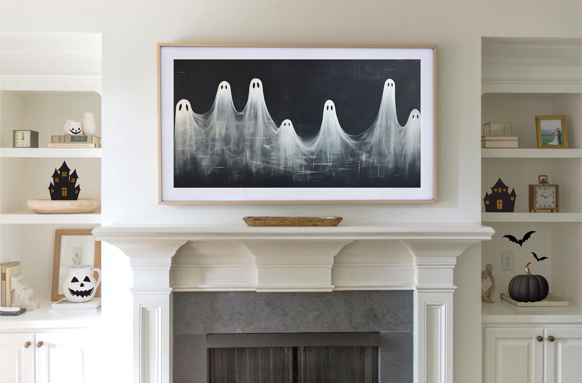 Halloween Ghost Minimalist Art Print, Black And White - Image 2