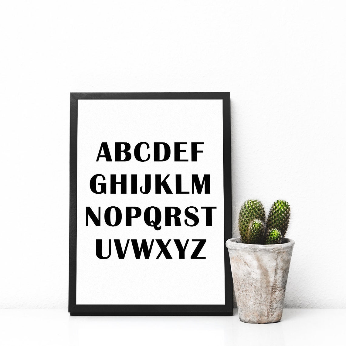 ABC Alphabet Letters Bold Black Kids Nursery Educational Poster - Image 2
