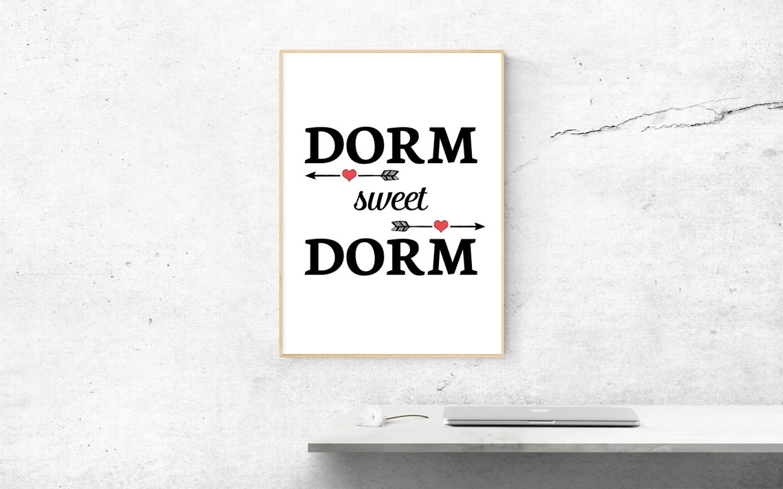 Dorm Sweet Dorm Arrow Heart College Room Typography Poster Decor - Image 2