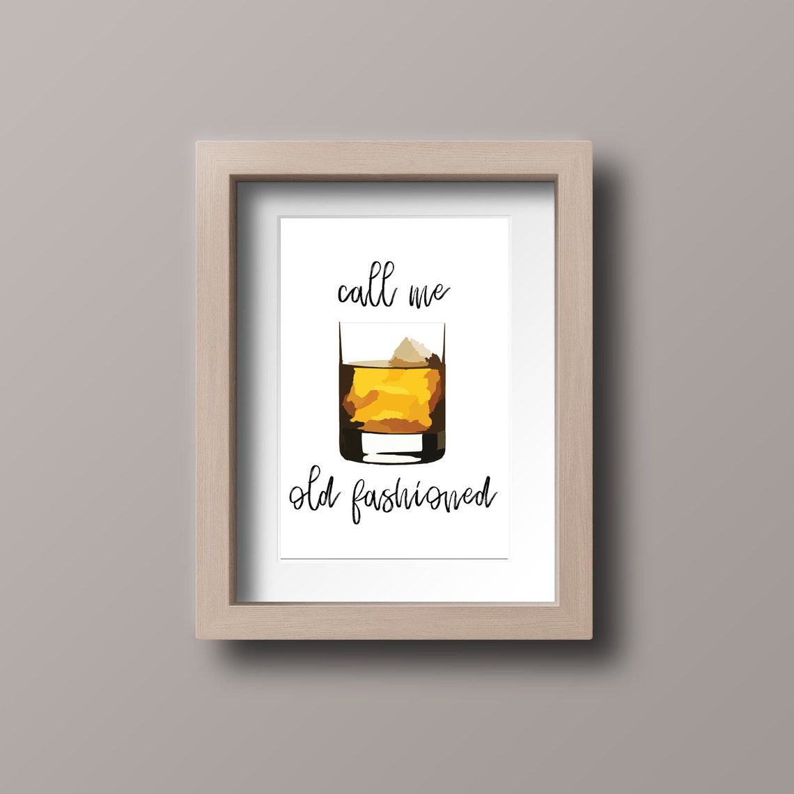 Call Me Old Fashioned Whiskey Glass Art Bar Cart Poster Decor - Image 4