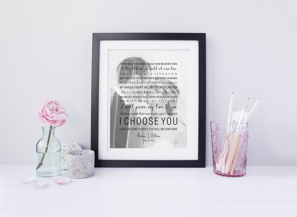 What A Wonderful World Song Lyrics Wedding Photo Gift Poster - Image 6