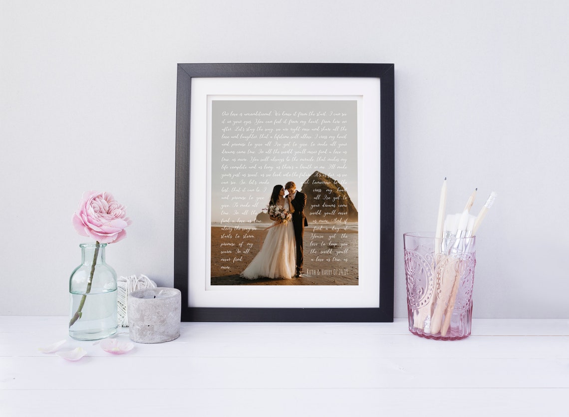 From This Moment by Shania Twain Wedding Photo Lyrics Wall Art - Image 4