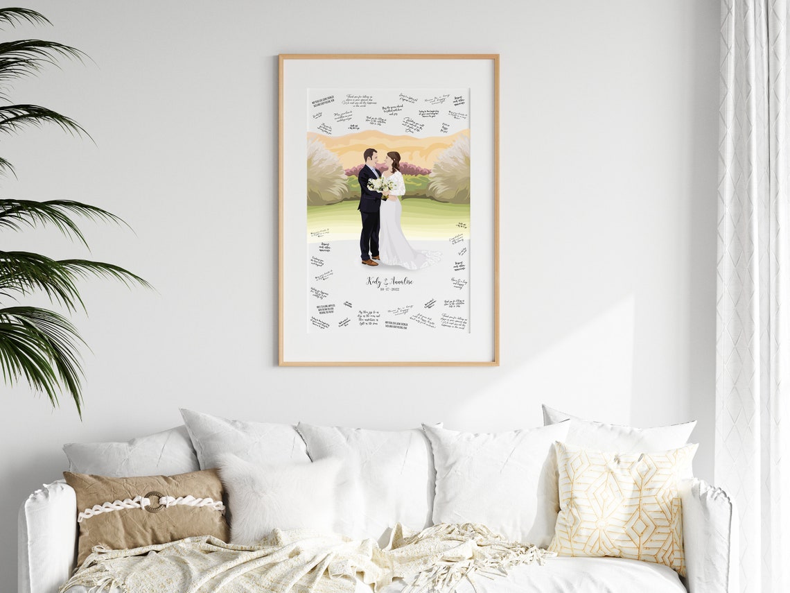 Farm Wedding Venue Guest Book Alternative Illustration Poster - Image 3