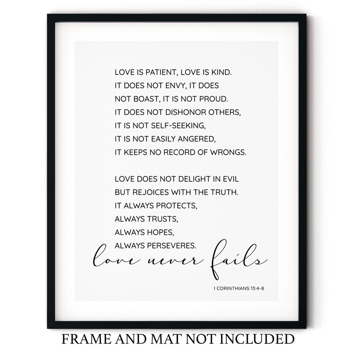 Love Is Patient Love Is Kind 1 Corinthians 13 Wedding Quote Poster - Image 2