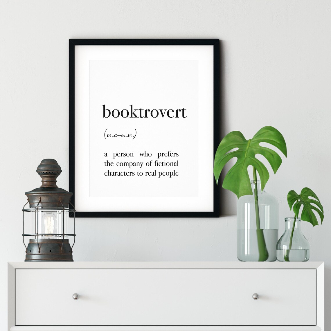 Booktrovert Definition Art Print, Bookish Library Decor - Image 2