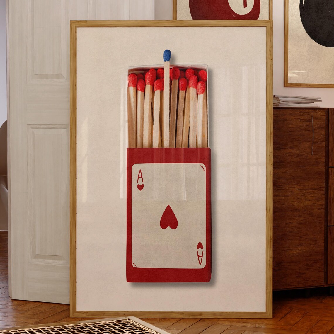 Ace Card Matchbox Retro Playing Cards Art Print