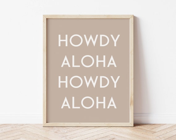 Coastal Cowgirl Print Surfboard Wall Art Surfer Art Beach House Decor Beach Poster Howdy Aloha Ocean Art Wall Art