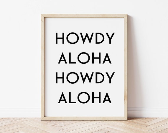 Coastal Cowgirl Print Surfboard Wall Art Surfer Art Beach House Decor Beach Poster Howdy Aloha Ocean Art Wall Art