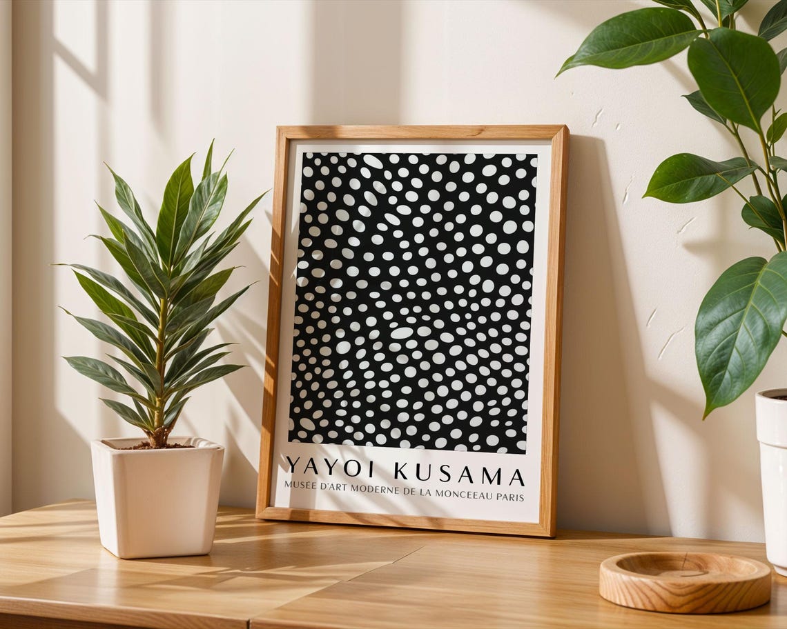 Yayoi Kusama Black and White Polka Dot Museum Exhibition Poster - Image 6