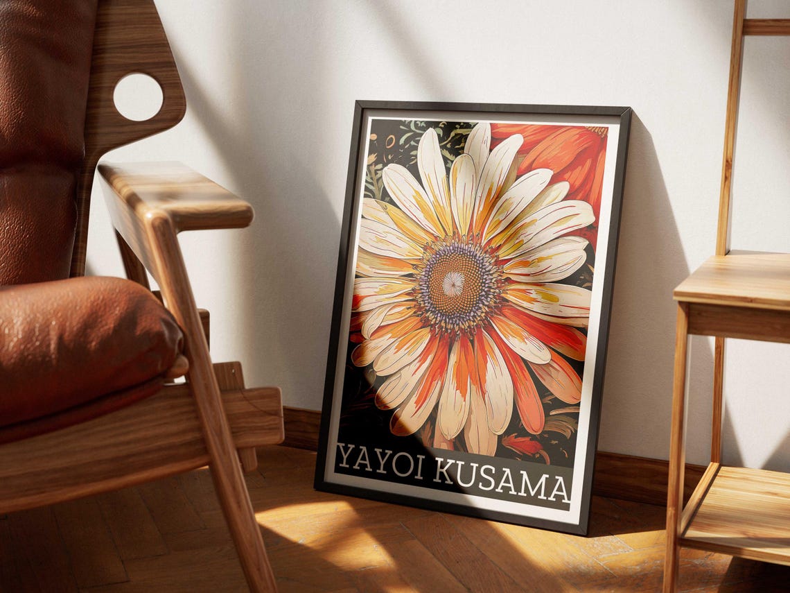 Yayoi Kusama Inspired Giant Daisy Flower Close Up Art Poster - Image 6